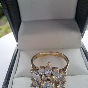 GOLD ORGANIC CZ CLUSTER BAND - ML