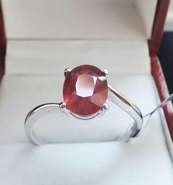 Sterling Silver Madagascar Ruby Solitaire Ring - image 1
