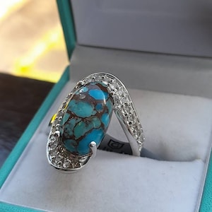 Stylish Sterling Silver Egyptian Turquoise Ring