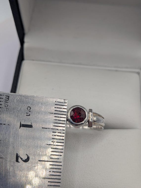 Sterling Silver Garnet Stacking Ring - image 3