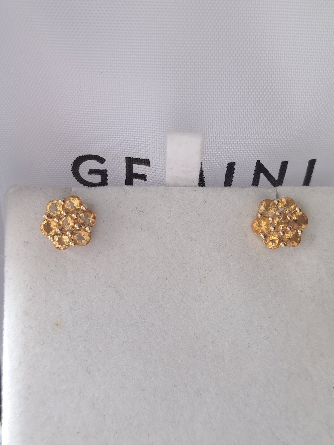 Boucles D'oreilles Modernistes En Argent Massif Or Vermeil Avec Citrine Naturelle