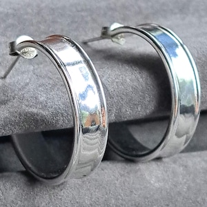 Vintage Sterling Silver Hoop Earrings