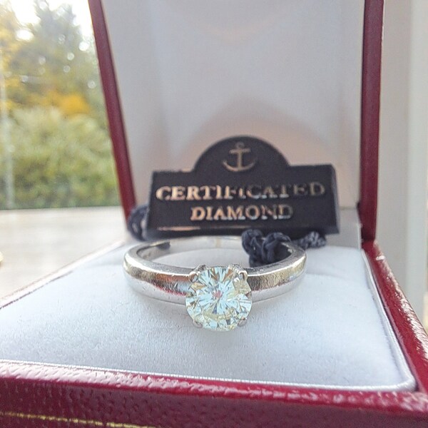 Certified Platinum Diamond Solitaire Ring