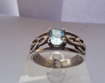 Vintage Sterling Silver Topaz Ring