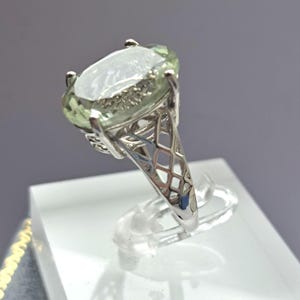 Sterling Silver Prasiolite Solitaire Ring