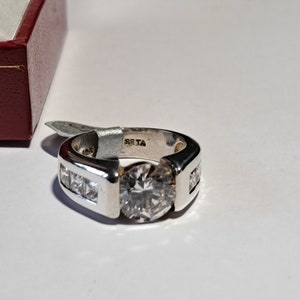 Vintage Designer Sterling Silver CZ Ring image 2