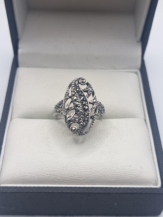 Vintage Sterling Silver Marcasite Ring