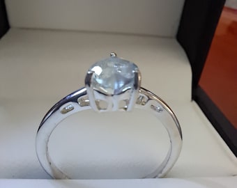 Sterling Silver Sky Blue Topaz Heart Ring
