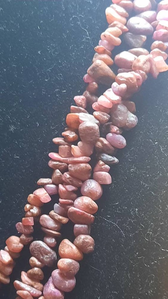 Sterling Silver Ruby Nugget 3 strand necklace - image 5