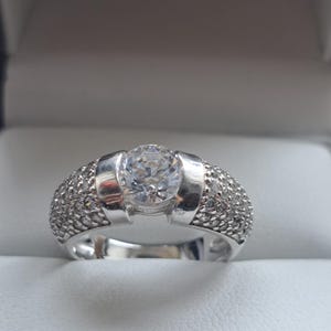 Diamantring i sterlingsilver