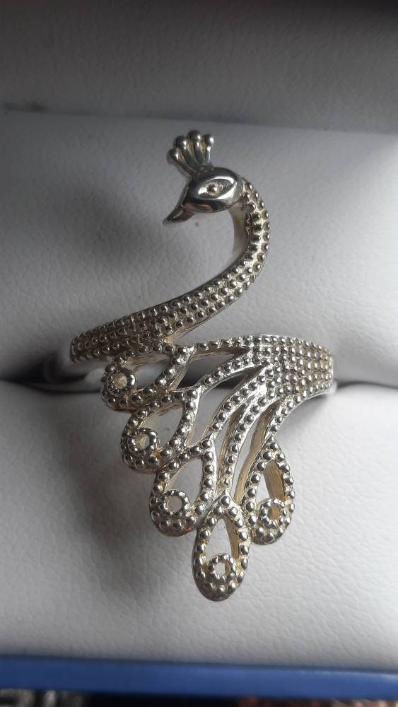 Sterling silver peacock best sale ring