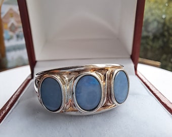 Vintage Sterling Silver Boulder Opal Ring