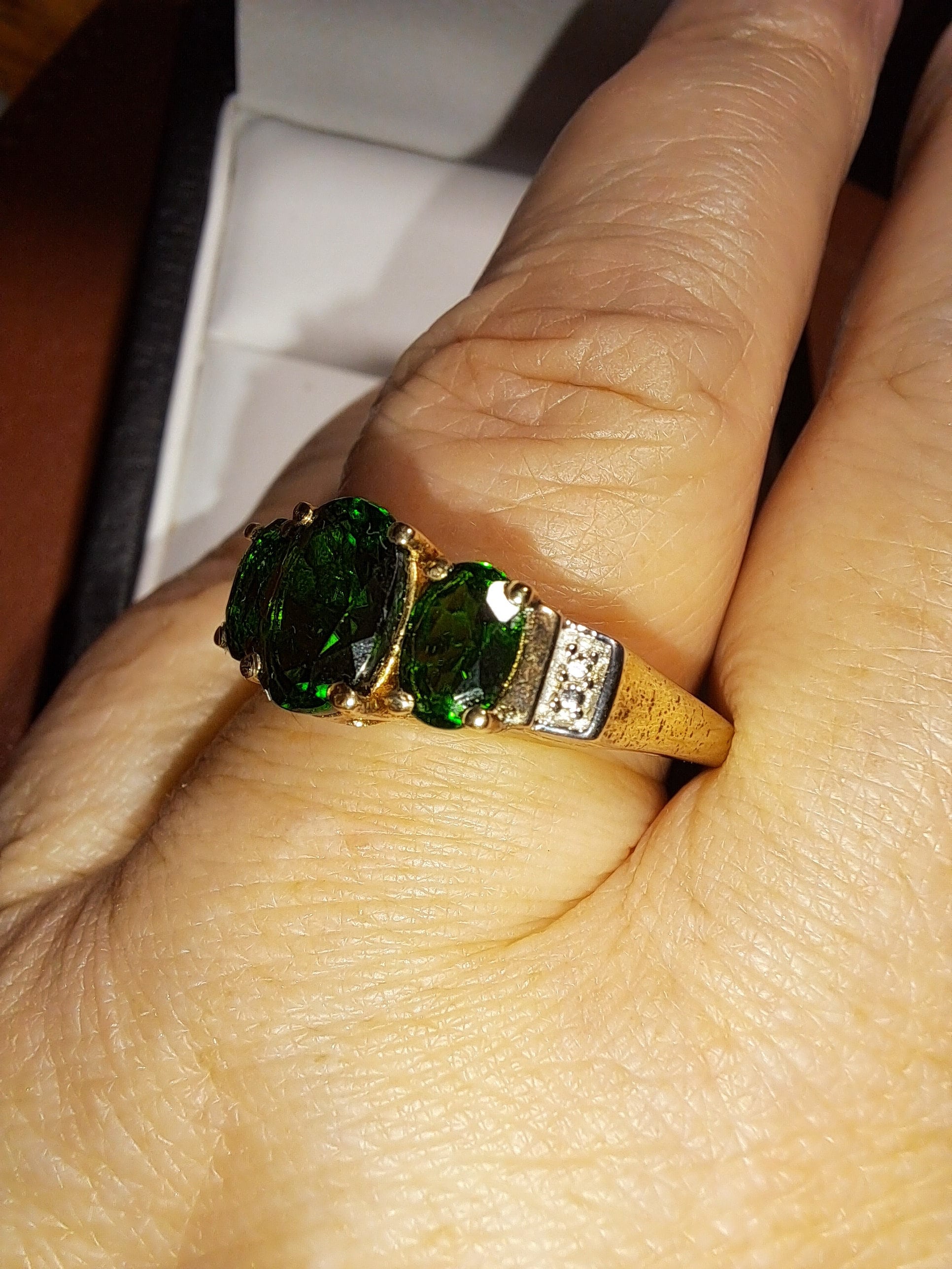 Sterling Silver Vermeil Chrome Diopside Ring - Etsy