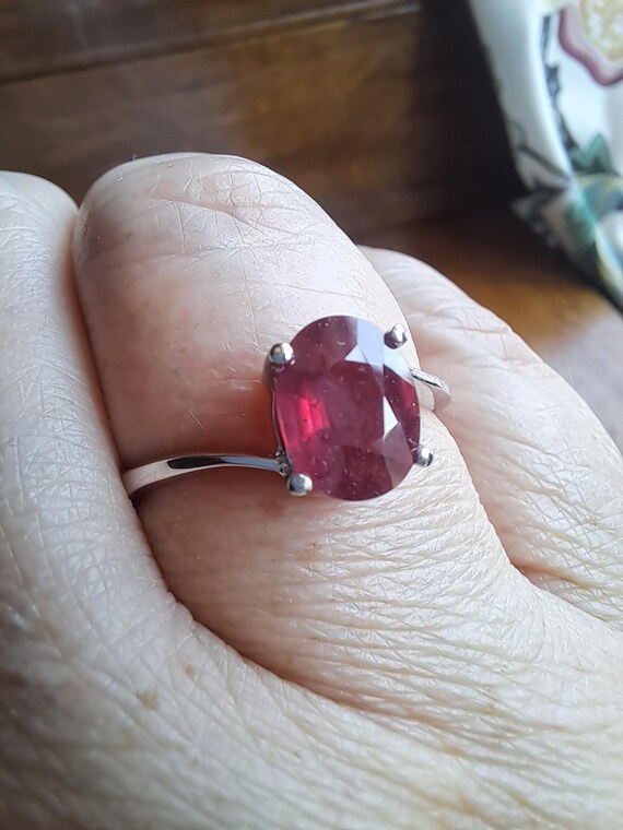 Sterling Silver Madagascar Ruby Solitaire Ring - image 6