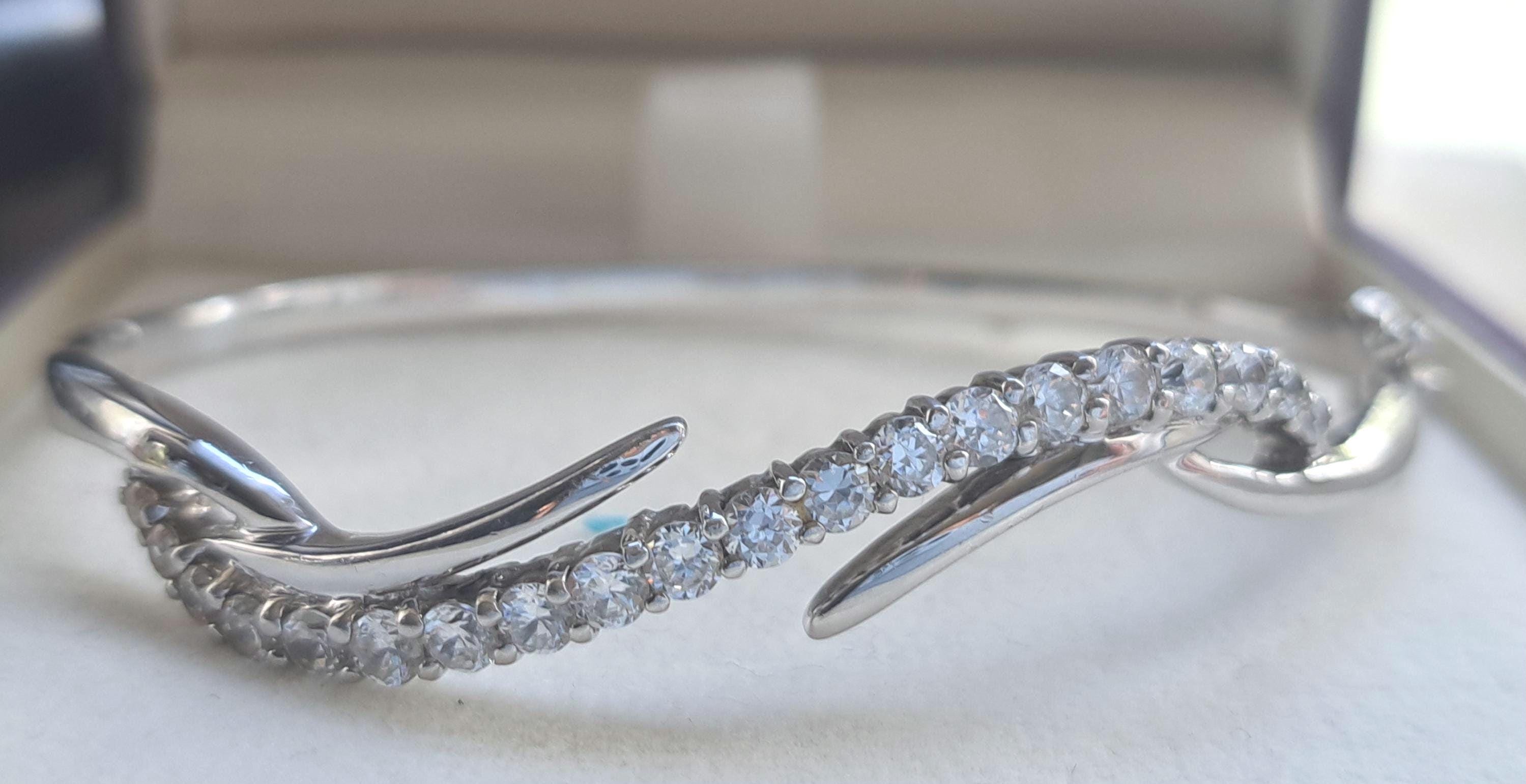 アクセサリー KETO silver bangle Hallmarked Sterling Silver Beaverbrooks CZ Bangle - Etsy Canada