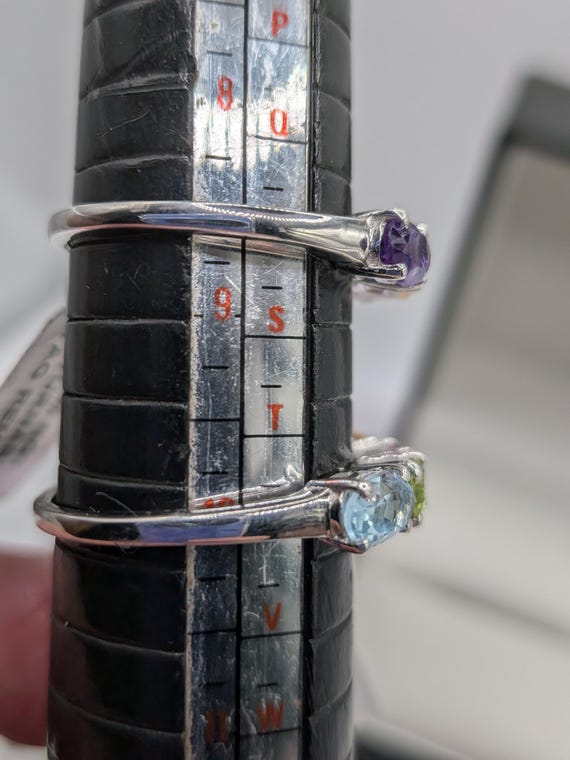 Sterling Silver Multi Gem Eternity Stacking Ring - image 7