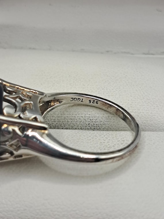 Sterling Silver Obsidian Solitaire Ring - image 3