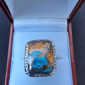 Sterling Silber Spiny Türkis Ring