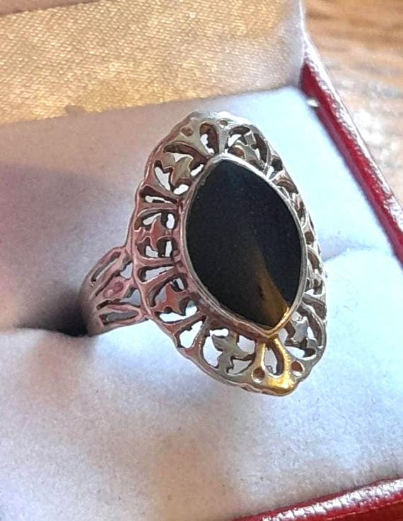 Mexico vintage silver × onyx ring メキシコ ヴィンテージ シルバー オニキス リング