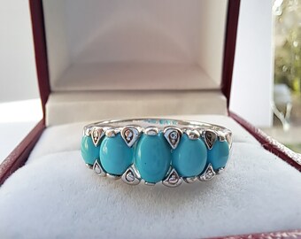 Sterling Silver Turquoise Eternity Ring