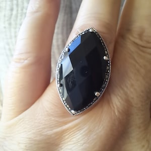 Vintage Sterling Silver Onyx Ring image 5