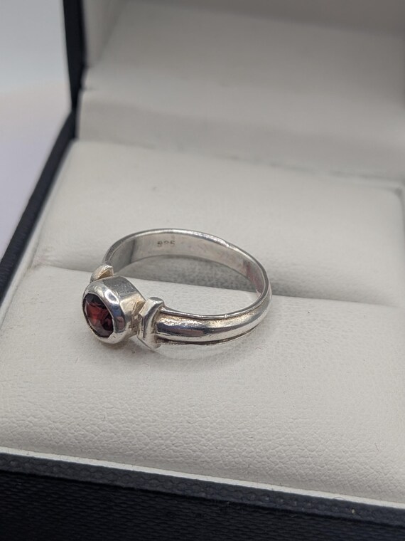 Sterling Silver Garnet Stacking Ring - image 5
