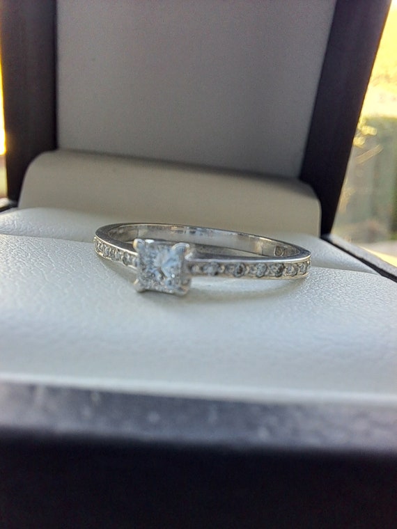 Platinum Princess Cut Diamond Ring - image 2