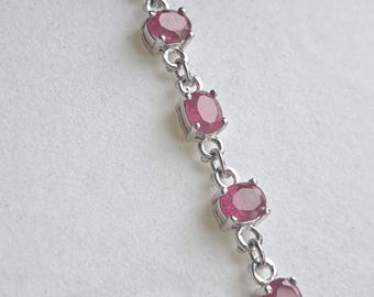 Sterling Silver Ruby Bracelet