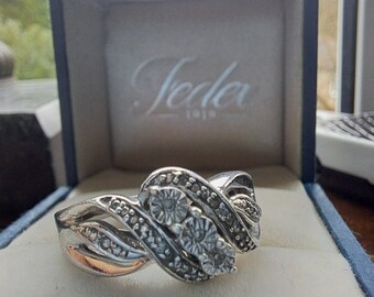 Bague brutaliste dôme en argent vintage taille uk O usa7.25 - France