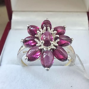 Bague en argent sterling avec grenat