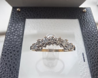 Vintage 9ct Gold Diamond Curved Eternity Ring