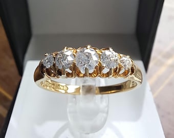 Antique 18ct Gold Old Cut Diamond Eternity Ring