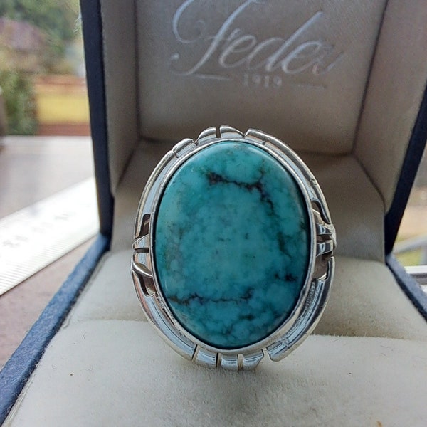 Vintage Navajo Nakai Turquoise Ring