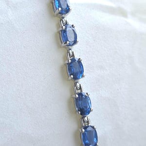 Sterling Silver Blue Sapphire Tennis Bracelet