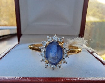 Sterling Silver Vermeil Sapphire Cluster Ring