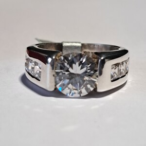 Vintage Designer Sterling Silver CZ Ring image 3