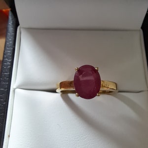 Sterling Silver Vermeil Ruby Solitaire Ring
