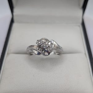 Sterling Silver Natural Diamond Cluster Ring image 1