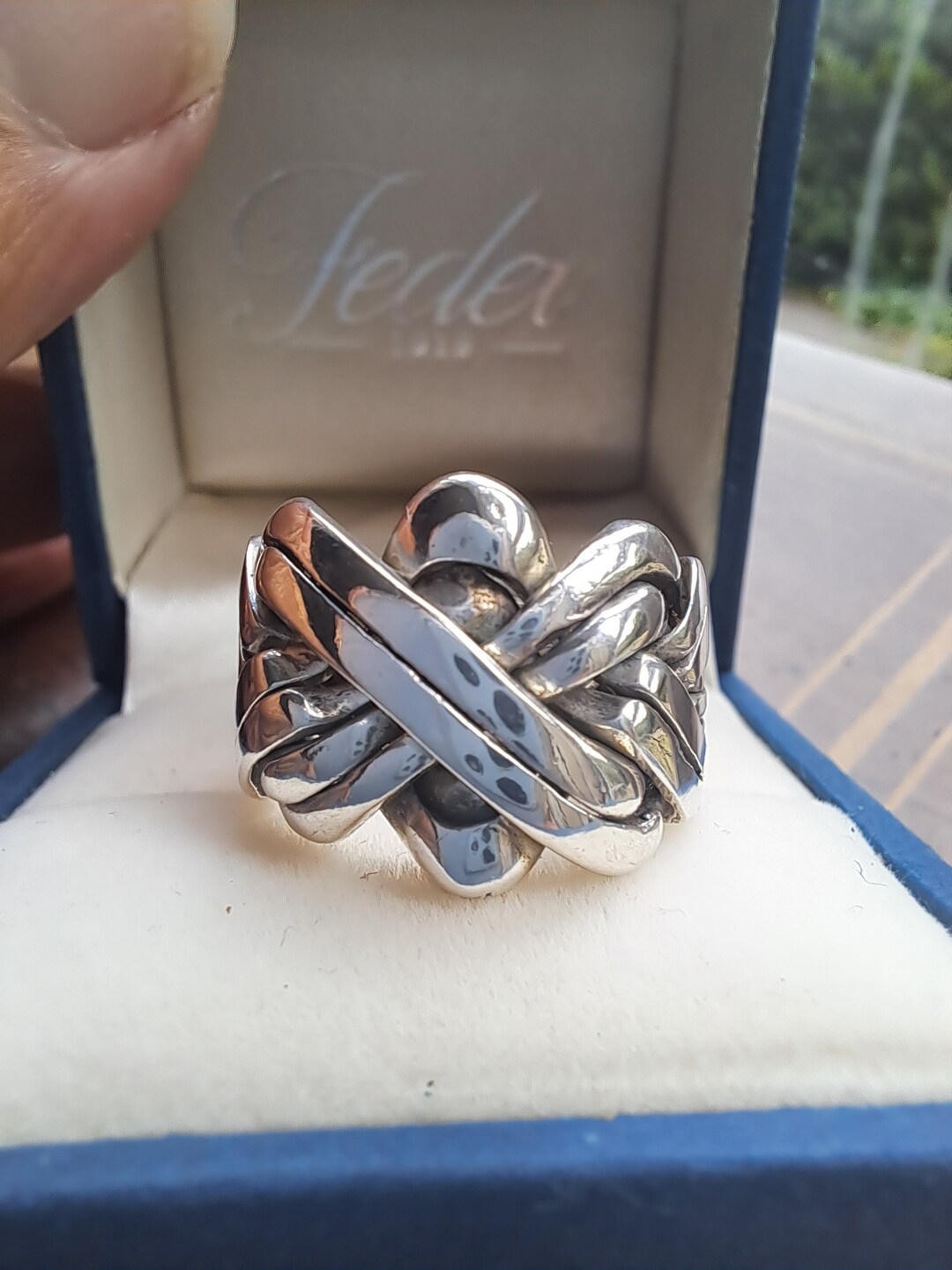 Vintage Sterling Silver 8 Band Puzzle Ring Etsy UK