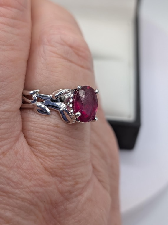 Sterling Silver Ruby Solitaire Ring - image 6