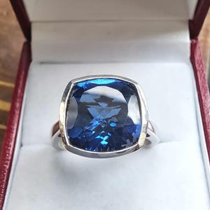 Sterling Silver Blue Spinel Solitaire Ring