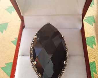 Vintage Sterling Silver Onyx Ring