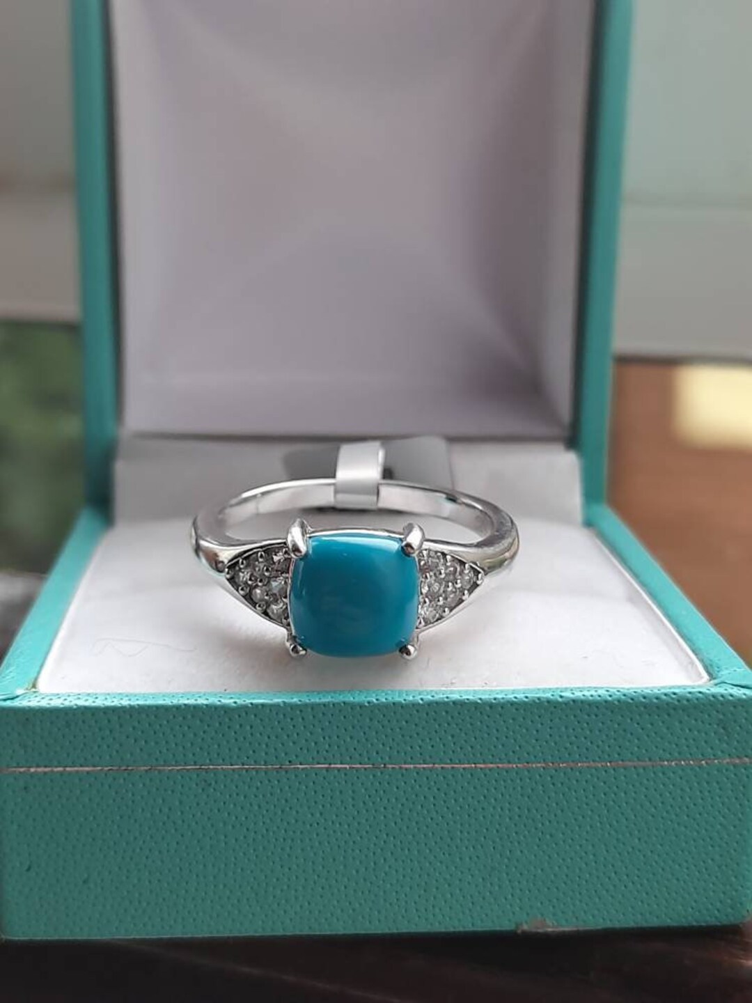 Sterling Silver Sleeping Beauty Turquoise Ring - Etsy