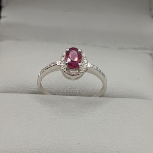 Sterling Silver Ruby Solitaire Ring