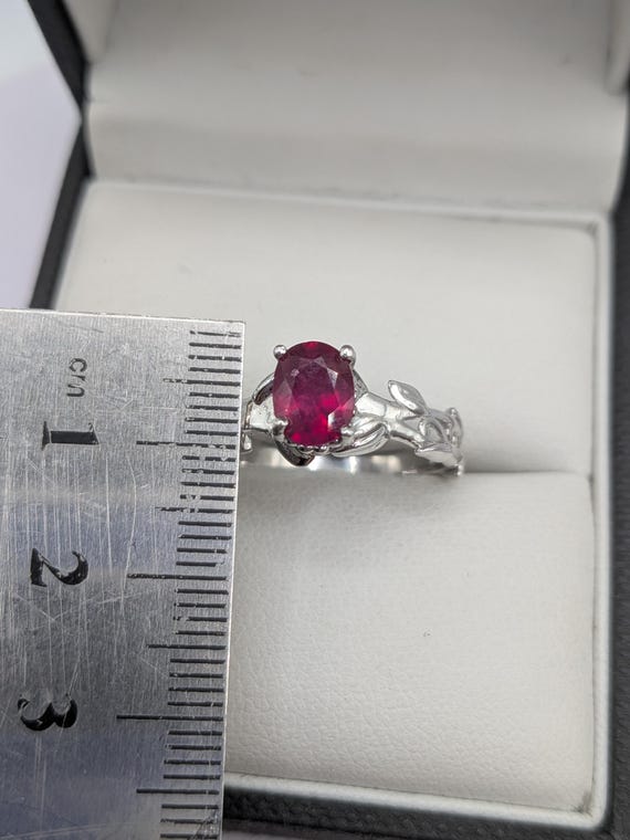 Sterling Silver Ruby Solitaire Ring - image 4