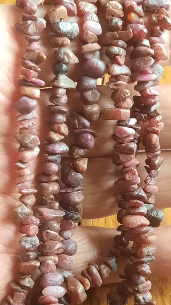 Sterling Silver Ruby Nugget 3 strand necklace - image 7