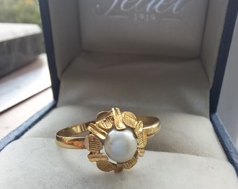 Antique 18ct Gold Pearl Ring