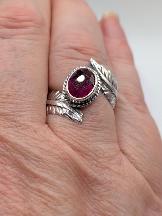 Sterling Silver Ruby Solitaire Ring - image 4
