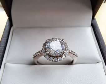 Stunning Stella Dot Vintage Designer Cubic Zirconia elina Halo Ring in Solid Sterling Silver With Open Filigree Work US Size 7 Etsy