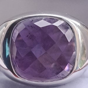 Vintage gestempelt Sterling Silber Amethyst Ring